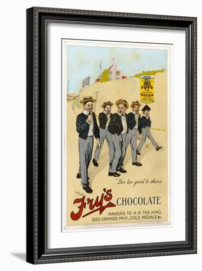 Four Public Schoolboys Enjoy Their Bars of Fry's Chocolate-Chas Pears-Framed Art Print