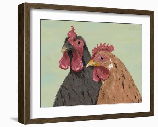 Four Roosters Brown Chickens-Jade Reynolds-Framed Art Print