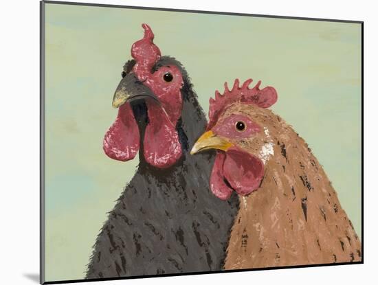Four Roosters Brown Chickens-Jade Reynolds-Mounted Art Print