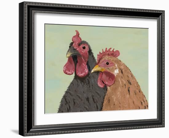 Four Roosters Brown Chickens-Jade Reynolds-Framed Art Print