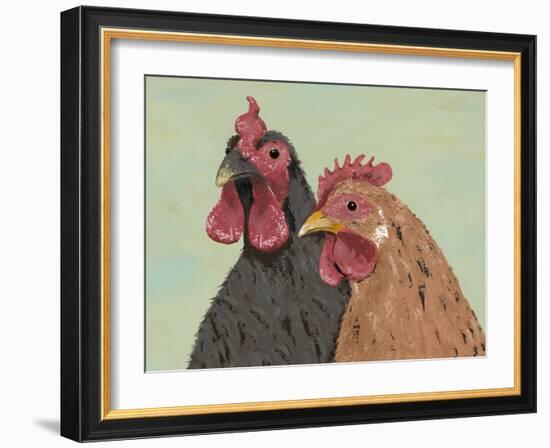 Four Roosters Brown Chickens-Jade Reynolds-Framed Art Print