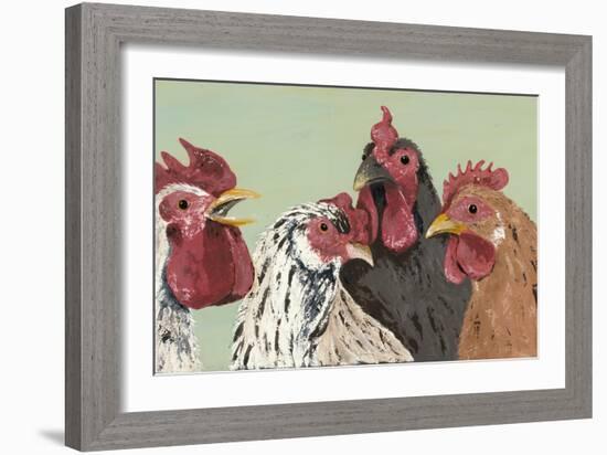 Four Roosters-Jade Reynolds-Framed Art Print