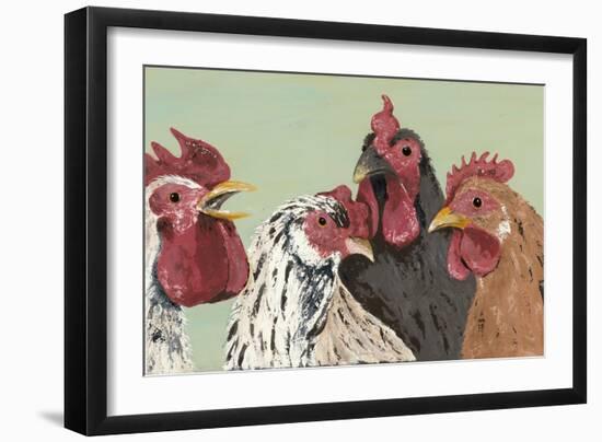 Four Roosters-Jade Reynolds-Framed Art Print