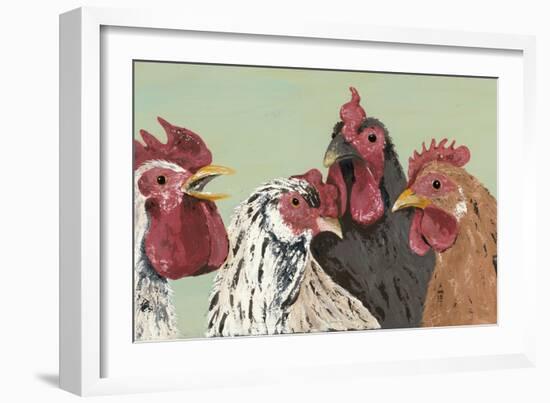 Four Roosters-Jade Reynolds-Framed Art Print