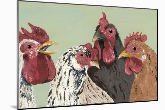 Four Roosters-Jade Reynolds-Mounted Art Print