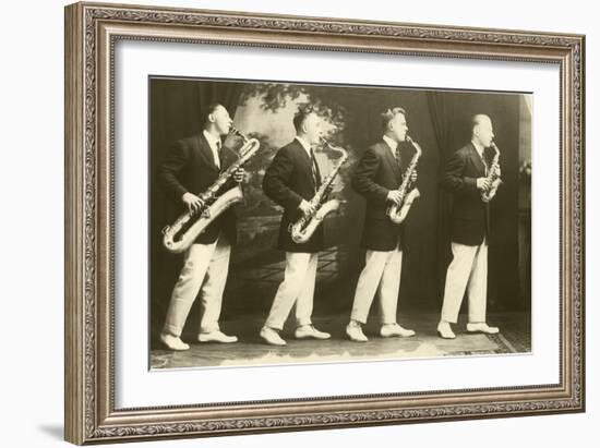 Four Saxophones-null-Framed Art Print