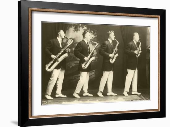 Four Saxophones-null-Framed Art Print