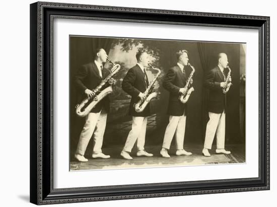 Four Saxophones-null-Framed Art Print