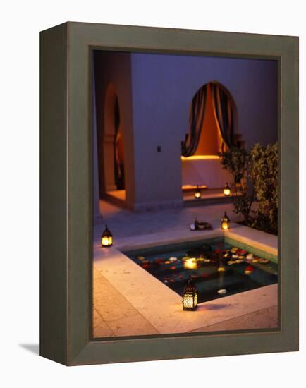 Four Seasons Resort Hotel, Plunge Pool in Private Outdoor Area of the Spa at Night-John Warburton-lee-Framed Premier Image Canvas