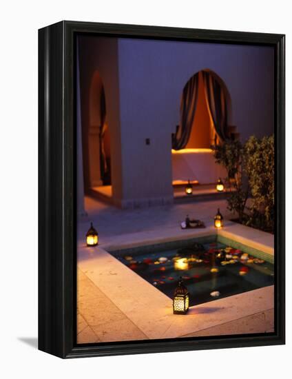 Four Seasons Resort Hotel, Plunge Pool in Private Outdoor Area of the Spa at Night-John Warburton-lee-Framed Premier Image Canvas