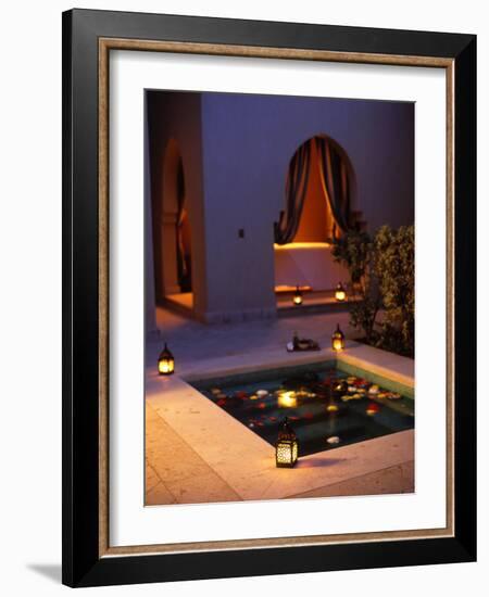 Four Seasons Resort Hotel, Plunge Pool in Private Outdoor Area of the Spa at Night-John Warburton-lee-Framed Photographic Print