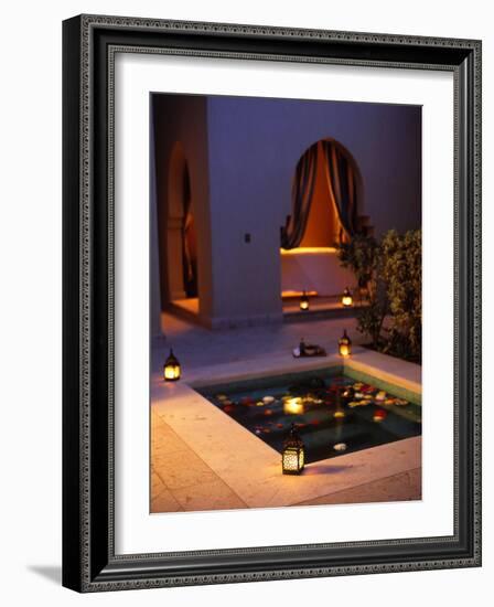 Four Seasons Resort Hotel, Plunge Pool in Private Outdoor Area of the Spa at Night-John Warburton-lee-Framed Photographic Print