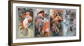 Four Seasons-Alphonse Mucha-Framed Giclee Print