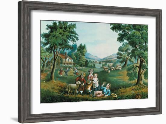 Four Seasons-Currier & Ives-Framed Art Print