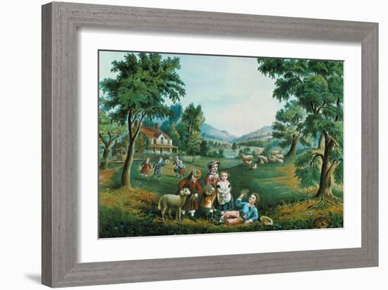 Four Seasons-Currier & Ives-Framed Art Print