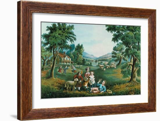 Four Seasons-Currier & Ives-Framed Art Print