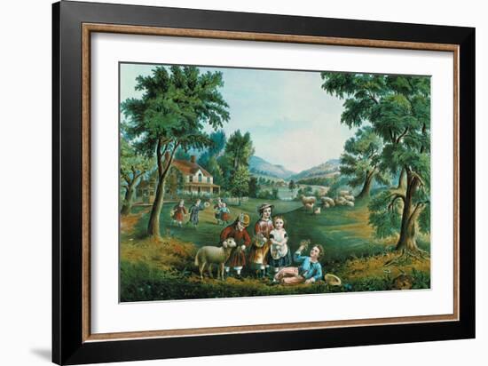 Four Seasons-Currier & Ives-Framed Art Print