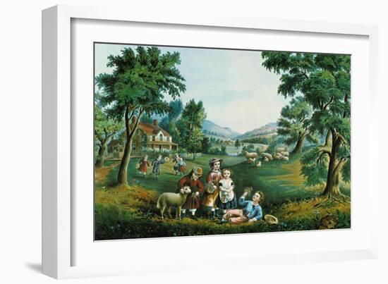 Four Seasons-Currier & Ives-Framed Art Print