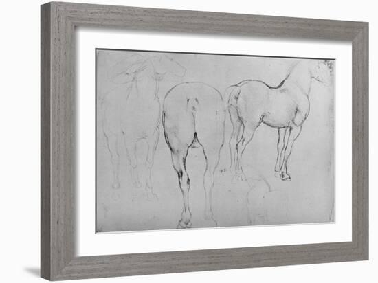 'Four Sketches of Horses', c1480 (1945)-Leonardo Da Vinci-Framed Giclee Print