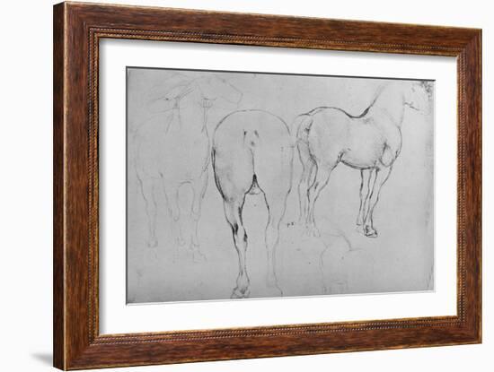 'Four Sketches of Horses', c1480 (1945)-Leonardo Da Vinci-Framed Giclee Print