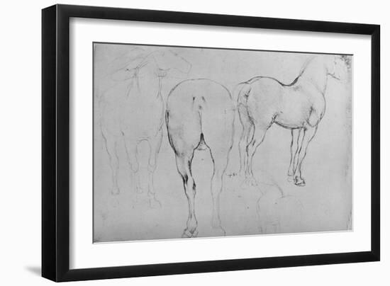'Four Sketches of Horses', c1480 (1945)-Leonardo Da Vinci-Framed Giclee Print