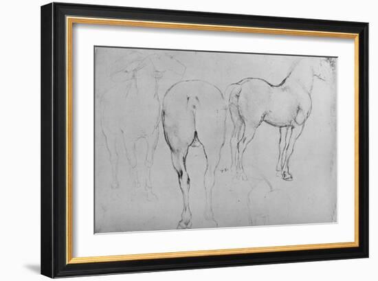 'Four Sketches of Horses', c1480 (1945)-Leonardo Da Vinci-Framed Giclee Print