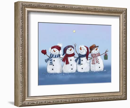 Four Snowmen-MAKIKO-Framed Giclee Print