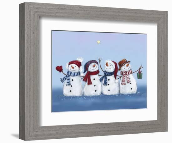 Four Snowmen-MAKIKO-Framed Giclee Print