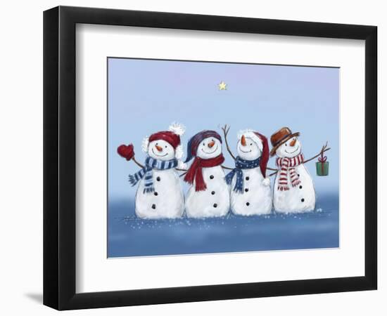 Four Snowmen-MAKIKO-Framed Giclee Print