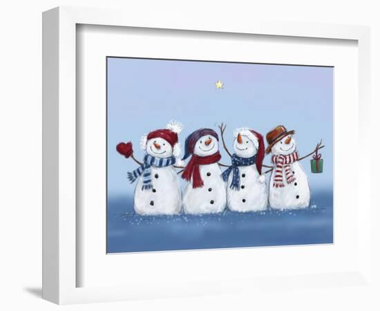 Four Snowmen-MAKIKO-Framed Giclee Print