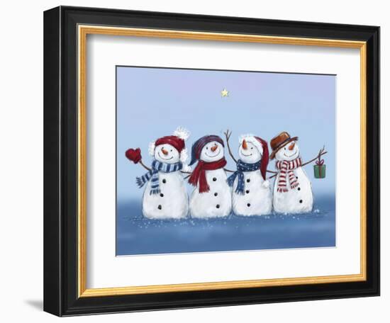 Four Snowmen-MAKIKO-Framed Giclee Print
