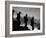 Four Soldiers with Helmets and Rifles Moving on Crest of Ridge, on Patrol at Night-Michael Rougier-Framed Photographic Print