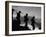 Four Soldiers with Helmets and Rifles Moving on Crest of Ridge, on Patrol at Night-Michael Rougier-Framed Photographic Print