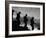 Four Soldiers with Helmets and Rifles Moving on Crest of Ridge, on Patrol at Night-Michael Rougier-Framed Photographic Print