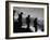 Four Soldiers with Helmets and Rifles Moving on Crest of Ridge, on Patrol at Night-Michael Rougier-Framed Photographic Print