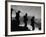 Four Soldiers with Helmets and Rifles Moving on Crest of Ridge, on Patrol at Night-Michael Rougier-Framed Photographic Print