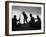 Four Soldiers with Helmets and Rifles Moving on Crest of Ridge, Patroling at Night-Michael Rougier-Framed Photographic Print