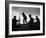 Four Soldiers with Helmets and Rifles Moving on Crest of Ridge, Patroling at Night-Michael Rougier-Framed Photographic Print