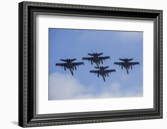 Four Spanish Air Force F-18M Hornets Fly in Formation Above Spain-Stocktrek Images-Framed Photographic Print