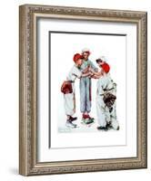 Four Sporting Boys: Baseball-Norman Rockwell-Framed Giclee Print