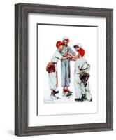 Four Sporting Boys: Baseball-Norman Rockwell-Framed Giclee Print