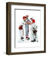 Four Sporting Boys: Baseball-Norman Rockwell-Framed Giclee Print