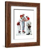 Four Sporting Boys: Baseball-Norman Rockwell-Framed Giclee Print