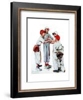Four Sporting Boys: Baseball-Norman Rockwell-Framed Giclee Print