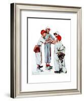 Four Sporting Boys: Baseball-Norman Rockwell-Framed Giclee Print