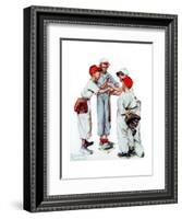 Four Sporting Boys: Baseball-Norman Rockwell-Framed Giclee Print