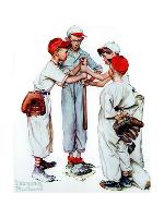 'Four Sporting Boys: Baseball' Giclee Print - Norman Rockwell | Art.com