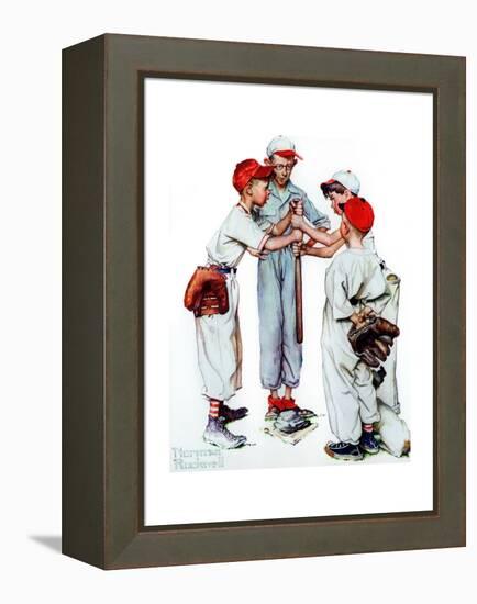 Four Sporting Boys: Baseball-Norman Rockwell-Framed Premier Image Canvas