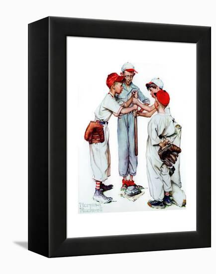 Four Sporting Boys: Baseball-Norman Rockwell-Framed Premier Image Canvas