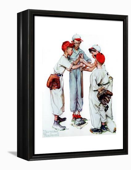 Four Sporting Boys: Baseball-Norman Rockwell-Framed Premier Image Canvas